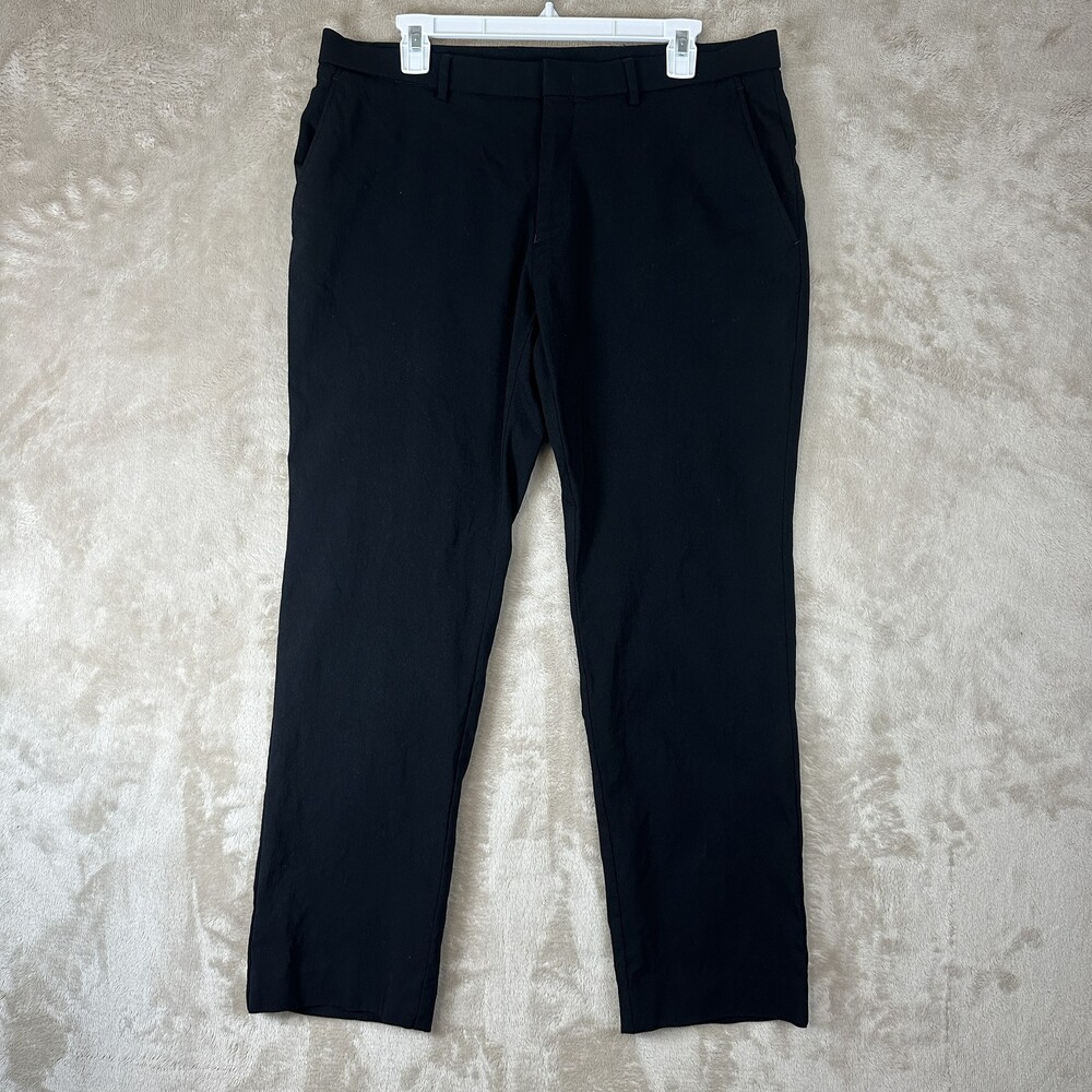Tommy Hilfiger Pants Mens 34x29 Black Stretch Flat Front Dress Slacks Rayon